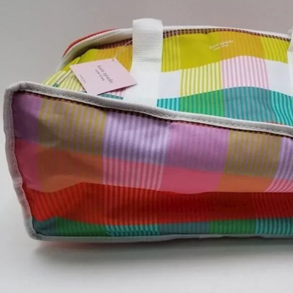 NWT Kate Spade Cooler Bag Rainbow Plaid - Picture 11 of 12